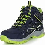 Regatta Kids Vendeavour Waterproof Walking Hiking Boots - Navy Lime - 2 UK