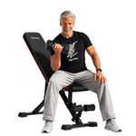 Lifelong Strong Adjustable Foldable Gym Bench 3-in-1 Incline, Decline & Flat Weight Bench | Gym Equipment for Home Workout | Gym Bench for Dumbbell & Bench Press | 250 kg Capacity with Resistance Rope
