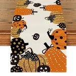 Artoid Mode Jack-O-Lantern Pumpkins Halloween Table Runner, Seasonal Kitchen Dining Table Decoration for Home Party Decor 40x240 cm