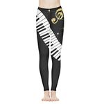 Coloranimal Music Note Leggings High Waist Girls Workout Leggings Full Length Strength Gym Sport Trousers -M