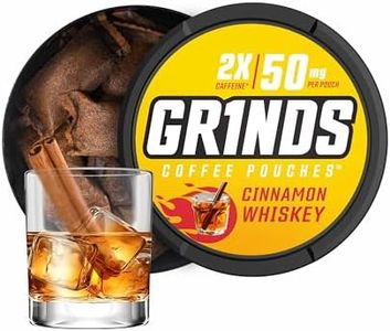 Grinds Coffee Pouches | 3 Cans of Cinnamon Whiskey | 18 Pouches Per Can | 1 Pouch eq. 1/2 Cup of Coffee (Cinnamon Whiskey)