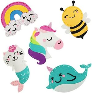 Cymbana Kids Sewing Kit Make Your Own Creative Felt Plush Animals Toy Craft Art Set for Beginners, Girls Gifts for Children 6+