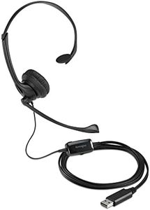 Kensington USB Mono Headset with Noise Cancelling Mic and Volume Control, Adjustable Single Headphone Set with Built-in Microphone for Comfortable Video Phone Calling & Remote Conferencing (K80100WW)