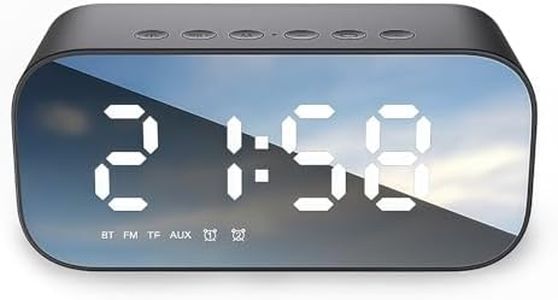 Alarm Clock Radio with Bluetooth Speaker - FM Tuner, Dual Alarm, Temperature Display, 3 Level Dimmer, Alarm Clock Radio for Bedroom, Office, Home (Black)