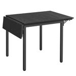 VASAGLE Folding Dining Table, Drop Leaf Extendable, for Small Spaces, Seats 2-4 People, Industrial, 78 x 120 x 76.2 cm, Ebony Black and Ink Black KDT077B03