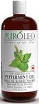 PUROLEO Peppermint Essential Oil 16 Fl Oz/473 ML (Packed In Canada) (Large Bottle) 100% Pure Natural Undiluted, for Aromatherapy essential oils for candle making, perfume for women, fragrance oils for candles, diffuser oil, huile essentielle pour diffuseur