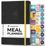 Clever Fox Weekly Meal Planner - Weekly & Daily Meal Prep Journal with Shopping and Grocery Lists for Menu Planning, Healthy Diet & Weight Loss Tracking, Lasts 1 Year, Undated, A5 - Black