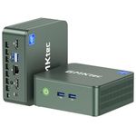 GMKtec Mini PC N100, Preinstalled Windows 11 Pro (3.4GHz), 16GB DDR4 RAM 1TB PCIe M.2 SSD, Desktop Computer 4K Dual HDMI Display/4x USB3.2/WiFi 6/BT5.2/RJ45 Ethernet G3 Green