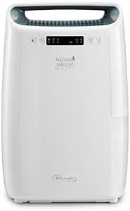 De'Longhi AriaDry DEXD216RF Mehrzweck-Luftentfeuchter, entfernt Feuchtigkeit zu Hause mit Filtration mit 3 Aktionen, Trocknungsfunktion, Luftbefeuchtung 16 l/Tag, R290, abnehmbarer Wassertank, Schwarz