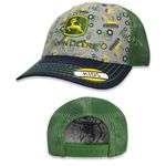 John Deere AOP Baseball Cap Hat Trademark Embro 53084648Nv Headwear Navy, Navy, One Size