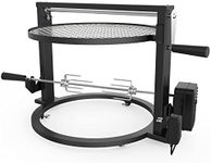 onlyfire Santa Maria Style Grill Rotisserie System Compatible for Solo Stove 19.5 inch Smokeless Firepit,With Motor,2 Rotisserie Meat Forks and Adjustable Cooking Grate