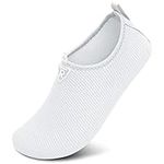 Racqua Womens Mens Water Shoes Swim Beach Quick-Dry Socks Barefoot Pool Yoga Sports Travel River Lightweight Aqua Shoes White 7-8 Women/6-7 Men