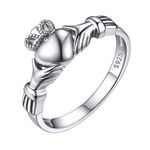 925 Sterling Silver Celtic Claddagh Ring for Women Heart Eternity Wedding Band Stackable Rings