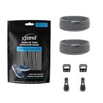 Xpand Elastic No Tie Round Shoelaces - Quick Release Tension Control - One Size Fits All Adult and Kids Shoes (Gray Solid)