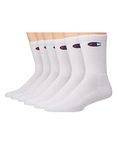 Champion Women's Socks, Double Dry Socks, Crew, Ankle, and No Show, 6-Pack, White, 5-9