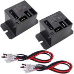 Tnisesm 2PCS Sealed Power Relay SPST AC120V Coil, 40 Amp 120 VAC with Flange Mounting and 8 Quick Connect Terminals Wires High Power Relay HF105F-4-AC120V-8X