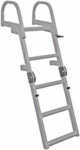 Extreme Max 3006.8881 Deluxe Welded Aluminum Folding Dock & Pontoon Ladder - 4-Step