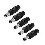 uxcell 5pcs DC Power Connector Adapter 5.5mm x 2.1mm Male Plug to 3.5mm x 1.35mm Female Jack Converter for Laptop CCTV Camera Strip Lighting Black