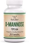 Double Wood Supplements D Mannose 500mg Capsules, 90 Count (D-Mannose for Urinary Tract Health and Bladder Lining, Helps UTI Prevention) Vegan Safe, Non-GMO, Gluten Free