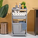 Kuber Industries Multipurpose 2-Tier Laundry Basket | With Top handles | Toy Bucket | Easy to Use |MC2018-32 | Grey