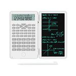 2 in 1 Scientific Calculator with Writing Tablet, Desktop Pocket LCD Science Calculator Notepad Professional Financial Calculator for Home School Office Business(White)