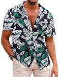 COOFANDY Men's Hawaiian Floral Shirts Button Down Tropical Holiday Beach Shirts