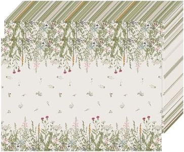 Yingzhao 100 Pcs Paper Placemats Disposable Herbs and Wild Flowers Placement Mats Bulk Vintage Placemats for Holiday Dinner Table Setting Bridal Shower Wedding Party 10 x 14 Inch (Wild Flowers)