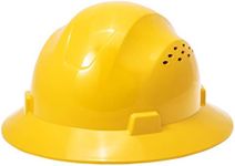 Noa Store Full Brim Hard Hat with HDPE Shell and Fast-trac Suspension Work Safety Helmet | Short Brim for Better Visibility Meets All Requirements for Type 1 Top Impact Helmet | Yellow