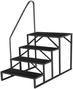 Swimming Pool Ladder 4 Step 660 lbs Capacity, Heavy Duty Iron Step Stool for Above Ground Pool, Camper, and Backyard, an