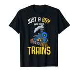 Just a Boy who loves Trains Locomotive Train Toddler Kids T-Shirt