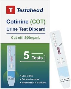 T TESTAHEAD Nicotine Test Kit at Home - Highly Sensitive Nicotine Urine Test Strips for Home - Continine Tobacco Urine Test Strips Detection at 200 ng/mL - Rapid Nicotine Urine Test Kit - 5 Pack