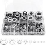 Flat Washers Assorted Kit,Hincell 900pcs 304 Stainless Steel Flat Washers for Screws Bolts,Fender Washers Assortment Set,Stainless Steel Washers, Lock Metal Washers