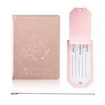 VIOCIWUO Passport Holder Cover and Luggage Tag Set Passport Holder with Vaccine Card Slot Travel Accessories for Women Men Passport Holder Family Traveling (Rose Gold), rose gold, Classic