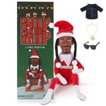 Snoop Dogg Snoop on a Stoop 2024 Christmas Elf Doll, 12” Small Plush Toys Shelf Decor, Includes Elf Toy, Extra Tshirt, Sunglasses and Necklace, for Men & Women.