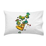 Hat Shark "Pizza Lover" Tv Show Cartoon Movie Parody W/ Turtles Eating Pizza - Pillow Case