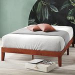 Zinus Queen Bed Frame - Wen 12 inch Wood Platform Bed with Wood Slats Support, Easy Assembly, No Boxspring Needed - Wood Bed Frame with Underbed Storage Space, Cherry Finish, Queen Size