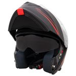 Zorax Matt Black/Red L (59-60cm) ZOR-838 Double Visor Modular Flip up front Motorcycle Motorbike Helmet ECE 2206 Approved