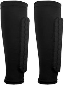 NATUCE 1 Pair Football Shin Guard Socks Sleeves With Foam,Breathable Design For Football Games Beginner, Running, Jogging, Cycling, Fitness, Children Teenagers Boys Girls Men Women (Child-Black)