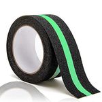 Apidian Anti SlipTape Glow in The Dark Tread Tape for Indoor Or Outdoor Stair Tread Step,Stair Slippery Surfaces Glow in the Dark | Black & Green Non-Slip Traction Tapes |