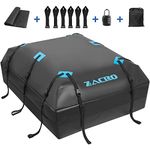 Zacro Roof Top Cargo Bag - 20 Cubic Cargo Bag Rooftop Waterproof with Anti-Slip Mat & Luggage Lock for Vehicle with/Without Rack with 10 Reinforced Straps, 6 Door Hooks, Storage Bag