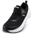 FitVille Men’s Running Shoes Extra Wide Walking Shoes for Swollen Feet with Arch Support Lightweight Breathable Sneakers for Gym Jogging Black/White