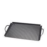 Outset Grill Tray, Black Non-Stick Finish, 7" x 11" with Handles