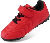 Stelle Boys Girls Indoor Soccer Shoes Kids Turf Shoes Baseball/Softball Futsal Athletic Cleats for Toddler/Little/Big Kid（Red,12ML）