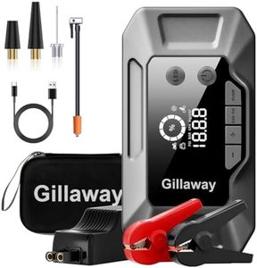 Gillaway Q11 Jump Starter with Air Compressor 150PSI, 4500A Portable Car Battery Jump Starter Battery Pack (10 L Gas/8.0L Diesel), Car Charger, LED Light, Power Bank HIVAGI