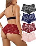 Avidlove Lace Boy Shorts Underwear for Women Sexy Cheeky Panties High Waisted Thong Pregnancy Underwear