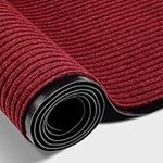 GOOFCXO 3x10ft Commercial Runner Rug, Heavy Duty Hallway Carpet Runner, Long Commercial Floor Mat with Non-Slip PVC Backside for Hotel Hallway Staircase Entrance Home Office (Dark Red)