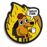 This is Fine Military Morale Hook and Loop Patch - Funny Tactical Patch for Backpacks, Dog Harnesses, Army Vests, Hats, and Helmets - Cool PVC Rubber Patch Boosts Moral During Airsoft and Paintball