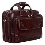 HYATT Leather Accessories 16 Inch Men's Leather Briefcase Laptop Office Bag (BROWN ITALIAN)