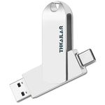 THKAILAR 256GB USB C Stick 3.2 with Type A and Type C Ports,Up to 400MB/s Read,USB C Stick Gen 2 Portable SSD Flash Drive,Thumb Drive for PC/Android Phone/Macbook(High Speed)