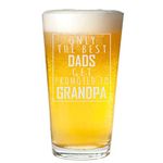 Veracco Only The Best Dads Get Promoted To Grandpas Beer Glass Pint Funny Birthday Gift Fathers Day For Dad Grandpa Stepdad (Clear, Glass)